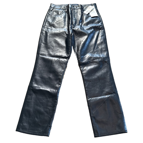 NWT Citizens of Humanity Jolene High-Rise Straight Genuine Leather Jeans 27 R448 - Picture 1 of 12